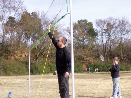 Mr. Tim tending the Net