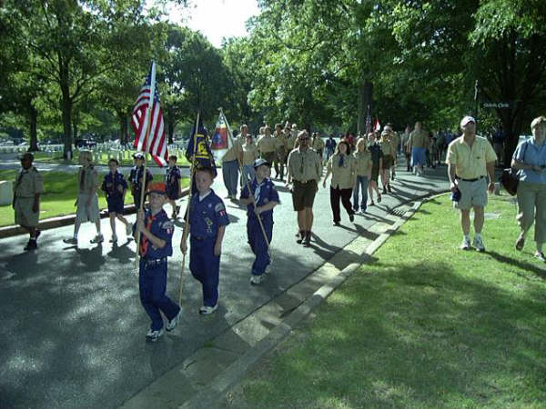 Pack 97 marches proudly in the parade.